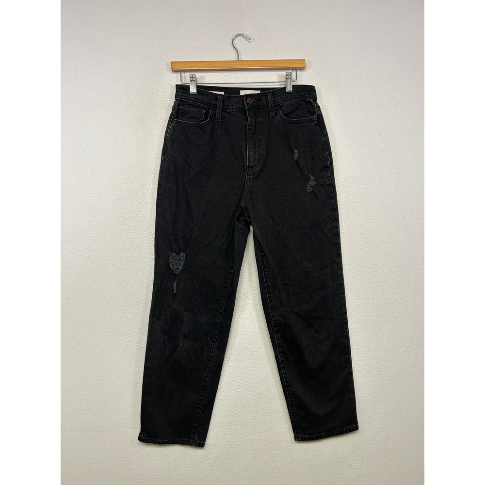 Grunge Universal Thread Women 6/28R Black Distressed Vintage Straight Jeans